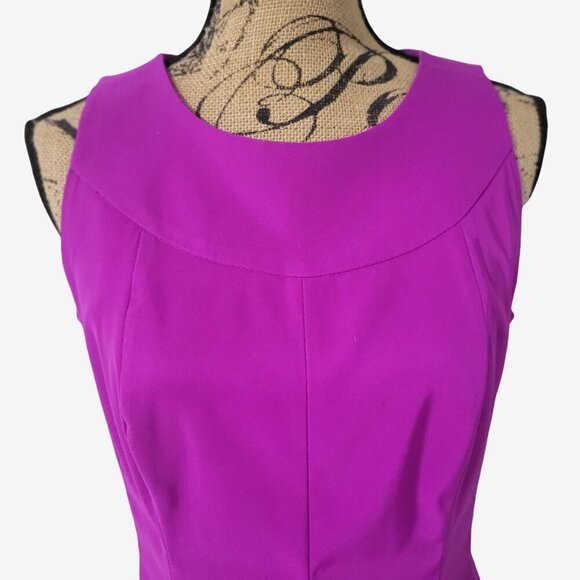 KIM ROGERS Sleeveless Magenta Midi Dress With Open Back & Pleated Skirt US 10 - Picture 4 of 9